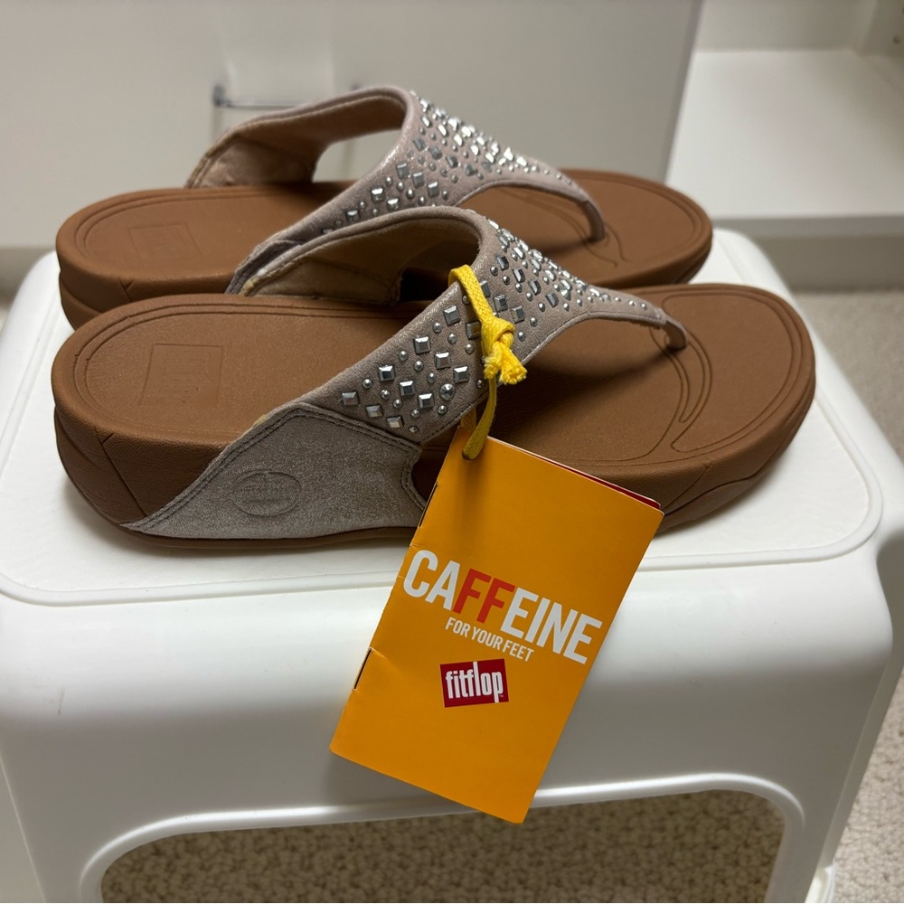 FitFlop Crystal Embellished Sandals, Size 7